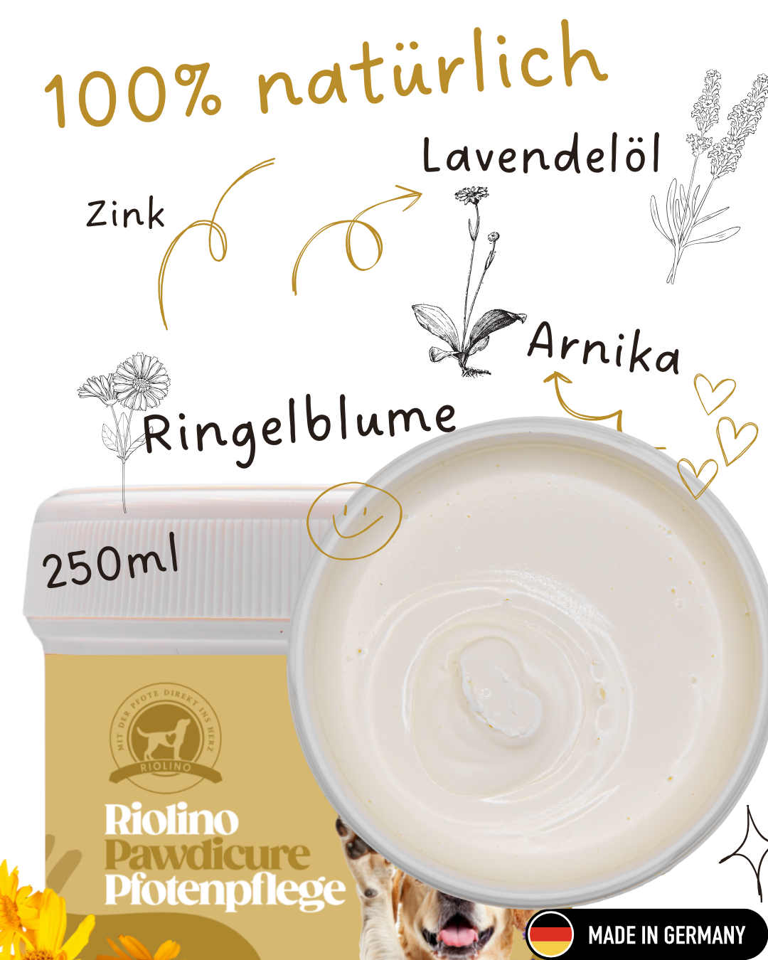Riolino Pawdicure – Pfotenbalsam für Hunde für die kalte Jahreszeit