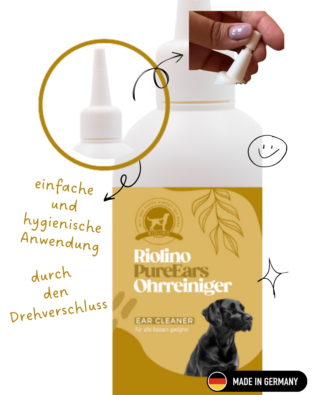 Riolino PureEars – Sanfte Ohrenpflege für Hunde & Katzen 🐶🐱