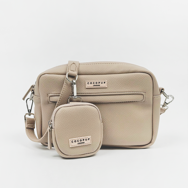 PU-Leder Hundespaziergangstasche Set - Karamell - M