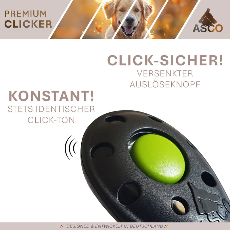 ASCO Premium Clicker – Professional clicker training clicker for dogs, cats, horses 