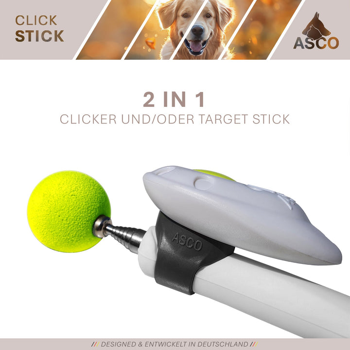 ASCO ClickStick - Target Stick - abnehmbarer Premium Clicker - Training auf Distanz