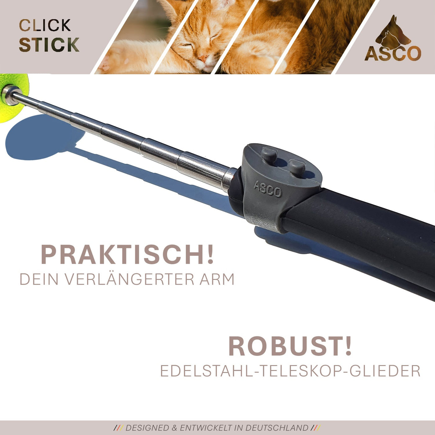 ASCO ClickStick - Target Stick mit abnehmbarem Premium Clicker