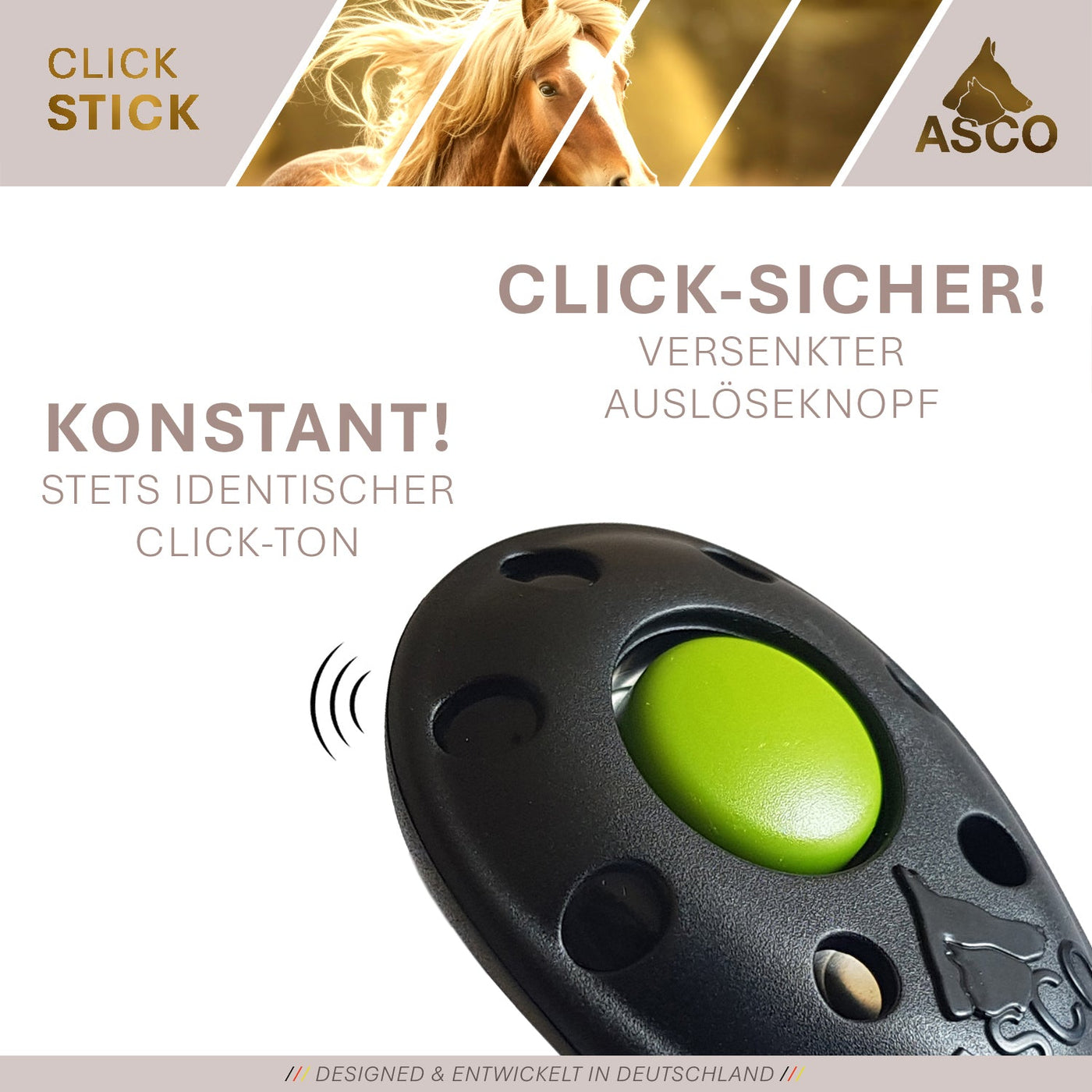 ASCO ClickStick - Target Stick mit abnehmbarem Premium Clicker