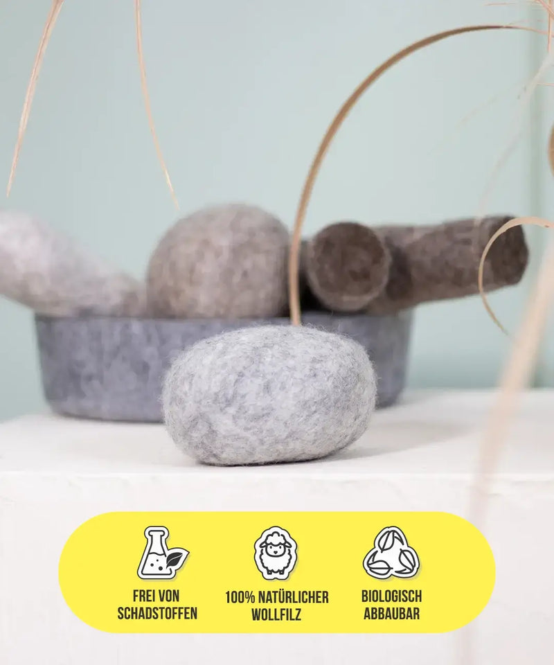 BUDDY. Dog toy made of wool felt "Pebble"