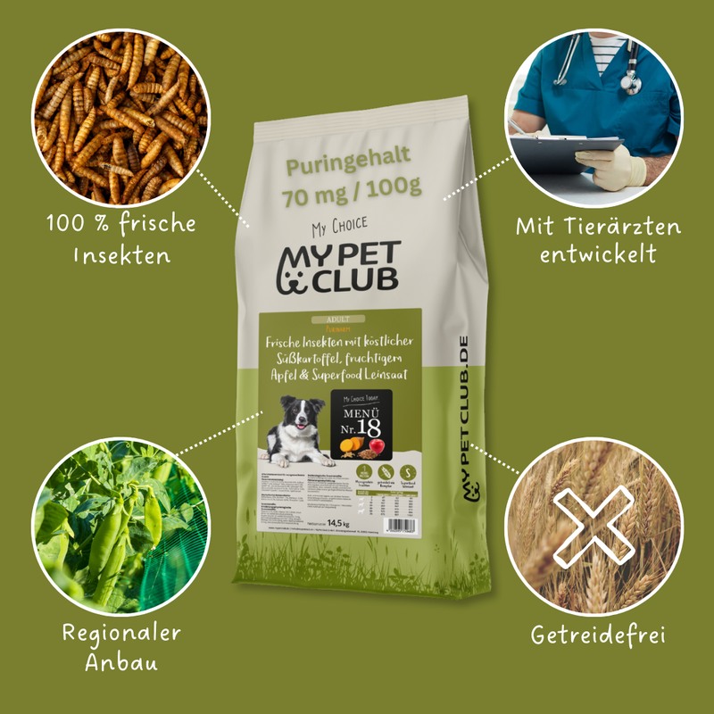 MyPetClub Low-purine insect dog food – high in protein &amp; grain-free