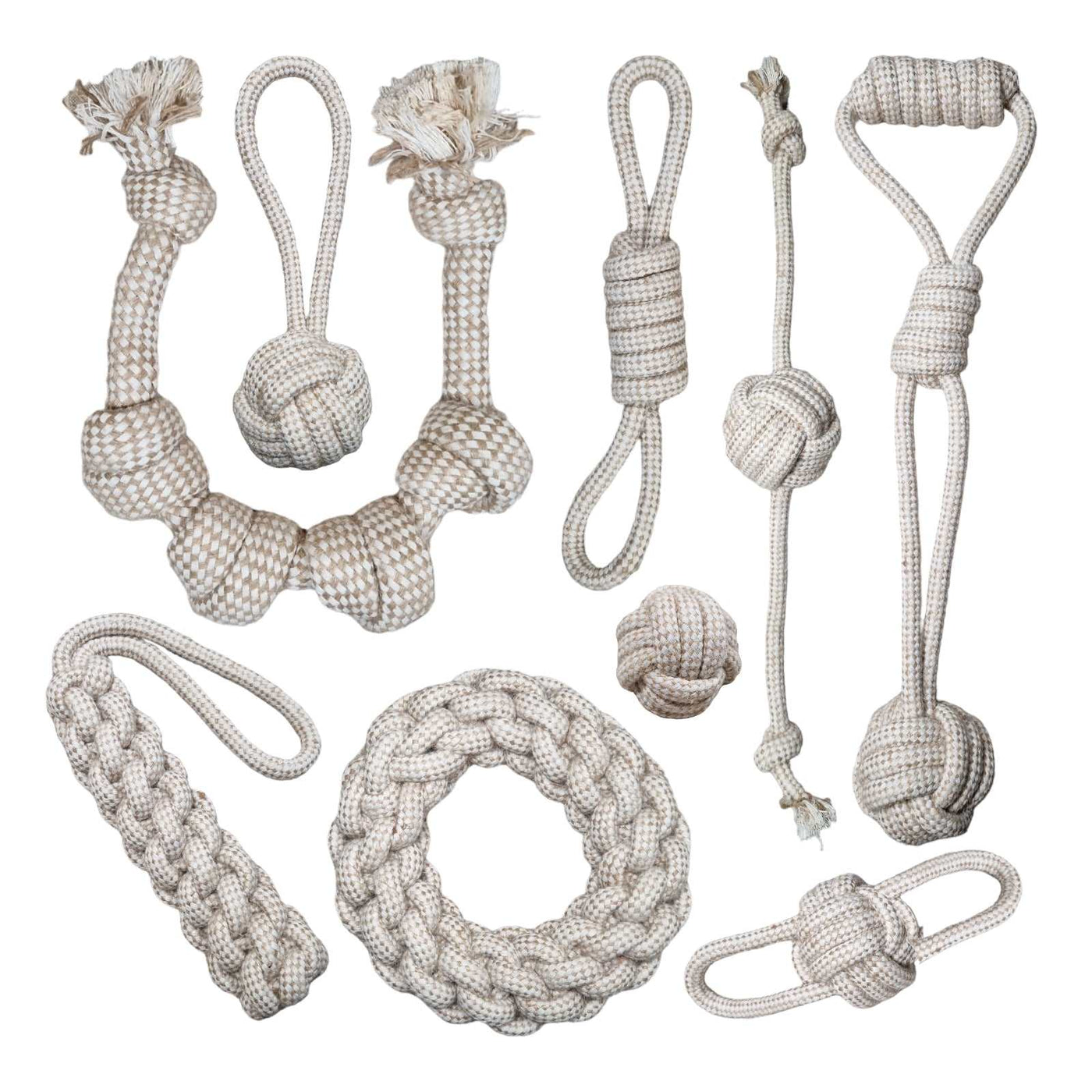 Natürliches, nachhaltiges Kauspielzeug für deinen Hund – aus Hanffasern und ungebleichter Baumwolle