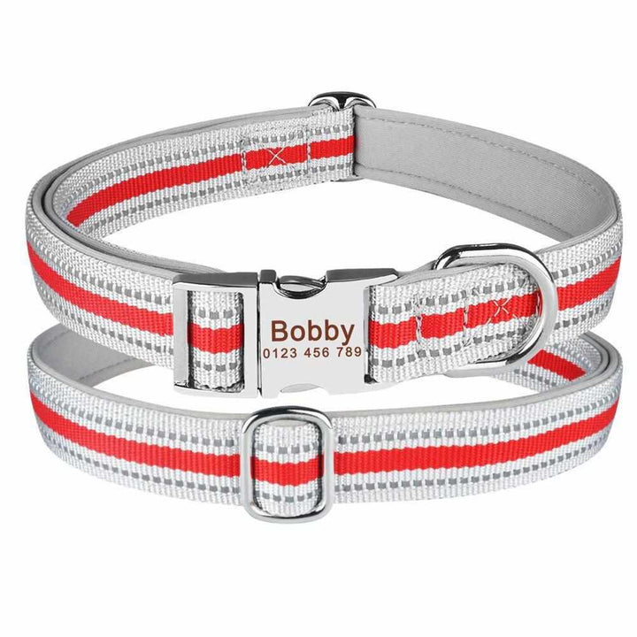 Reflektierendes Hundehalsband mit Gravur – Sicherheit bei Dunkelheit