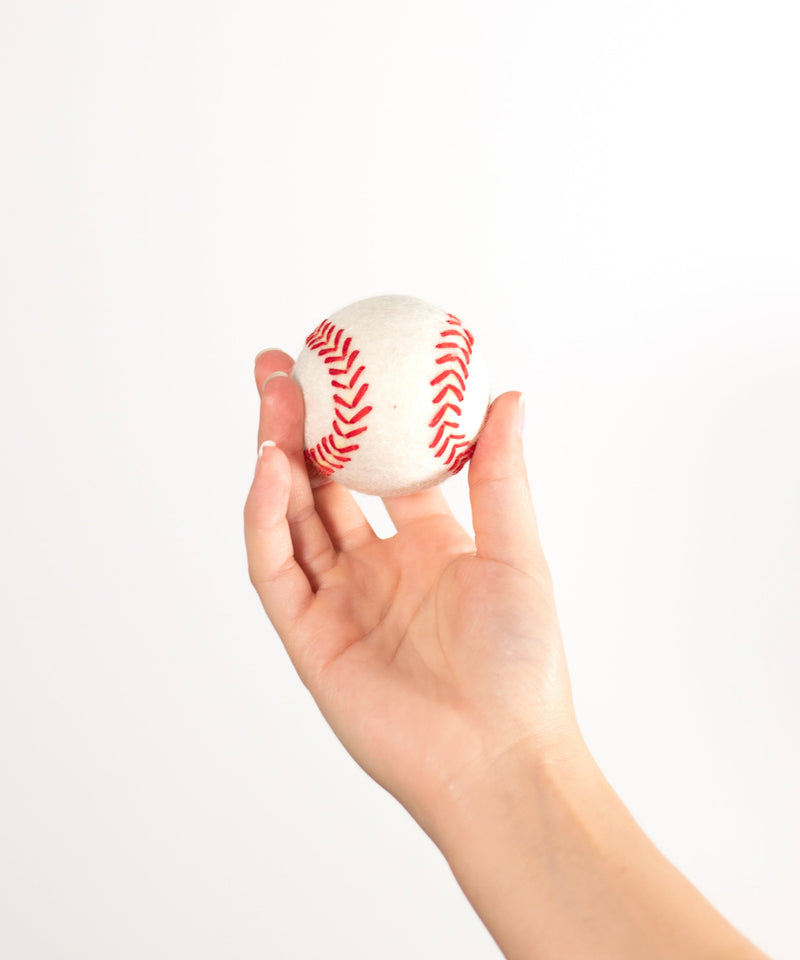 BUDDY. Sheep wool dog toy "Baseball"