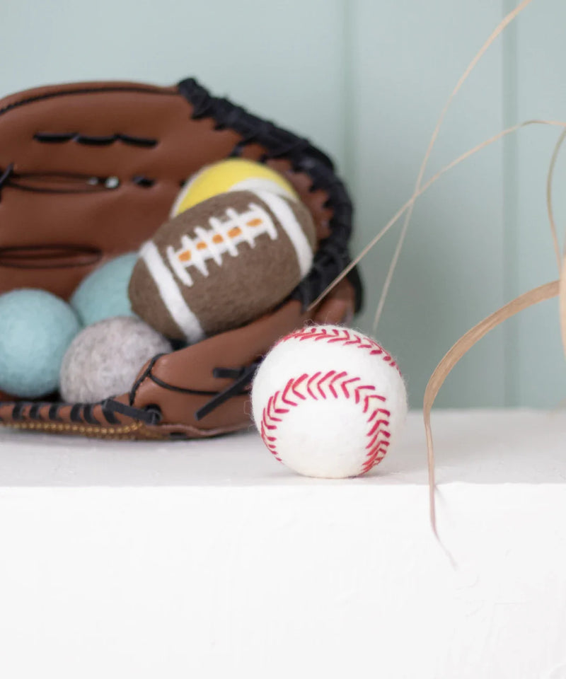 BUDDY. Sheep wool dog toy "Baseball"
