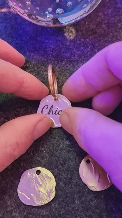 Ein Unikat für deinen Hund – Handgefertigte Messing-Hundemarke „Vintage“ 🐾